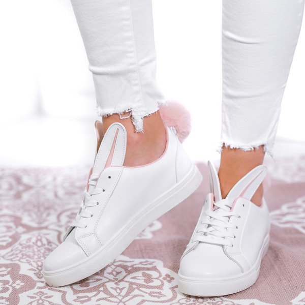 Prenoea white sneakers with ears and pompom - Footwear