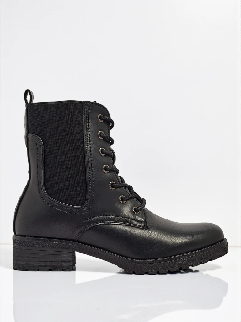 Eco-leather laced women's ankle boots Oslynne