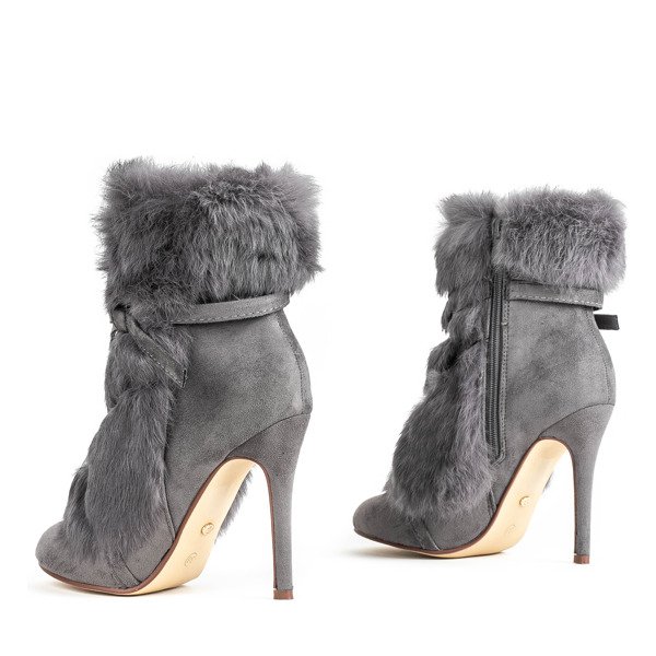 Gray boots on a heel Pelage - Footwear 1
