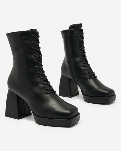 Royalfashion Black women's lace-up Eoleore boots