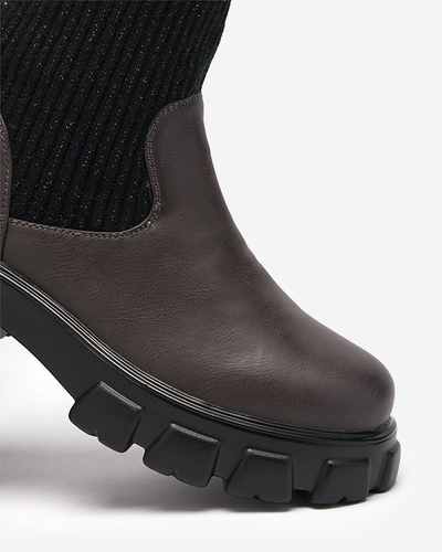 Melni un brūni augstpavilkšanas zābaki sievietēm Alerpi- Footwear