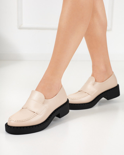 Beige women's eco-leather shoes Giomre - Footwear