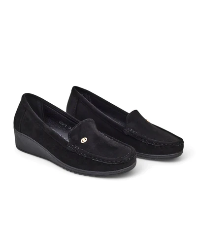 Royalfashion Women's moccasins on a low wedge Lepolt