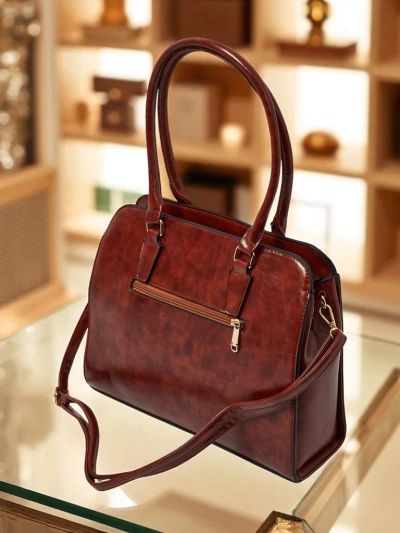 Women's Eco-Leather Shopper Bag with Embossing Iron Lace