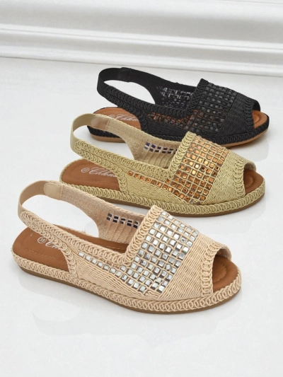Women's espadrille sandals with rhinestones Belle Sparkle