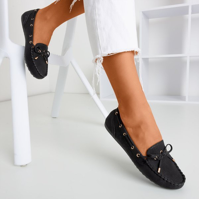 Black loafers with Orisa bow - Footwear
