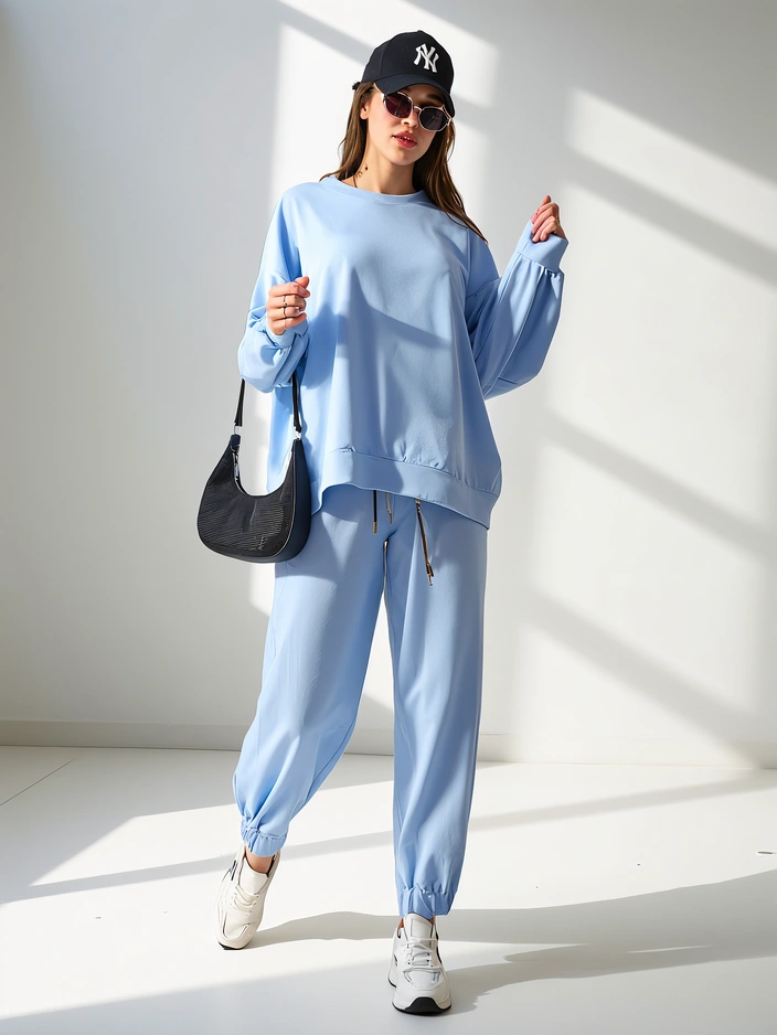 Royalfashion Women's cotton set with elastic cuffs on the legs