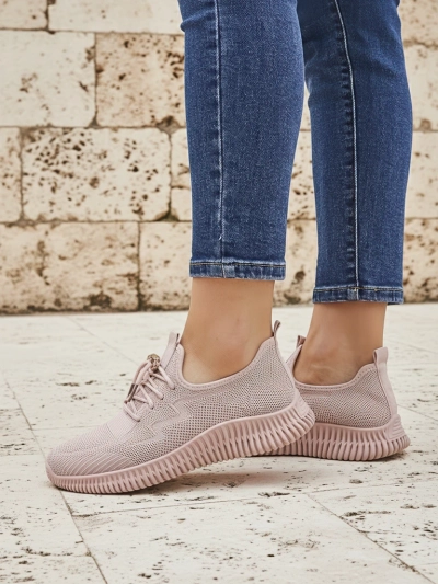 Aurelia Rosa – Royalfashion women's fabric sports shoes, pink, flat heel