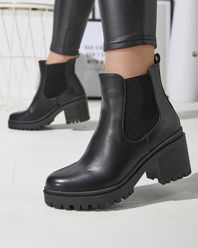 OUTLET Черные женские сапоги на заднике Foccillo- Footwear