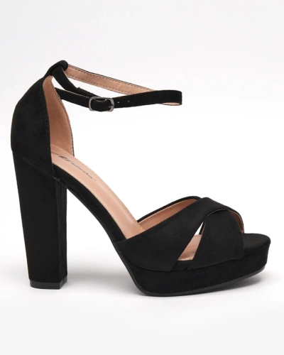 Women's sandals on a high post, eco suede Rollita - Shoes