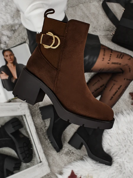 Ботильйони жіночі еко-замшеві на каблуці-стовпчику Solenya