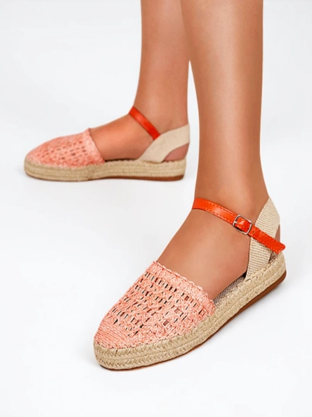 Orange ladies espadrilles with openwork Triumf - Footwear