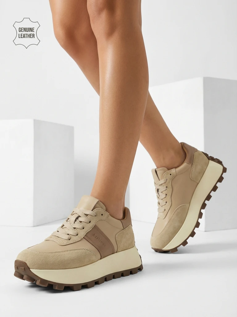 Lav: Sportowe sneakersy damskie ze skóry naturalnej Naterre