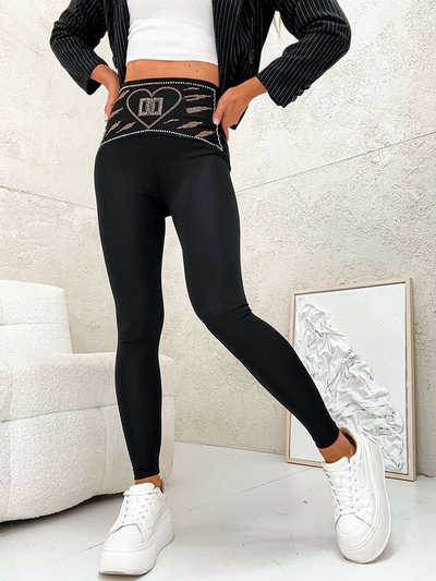 Royalfashion Women's leggings with zircons