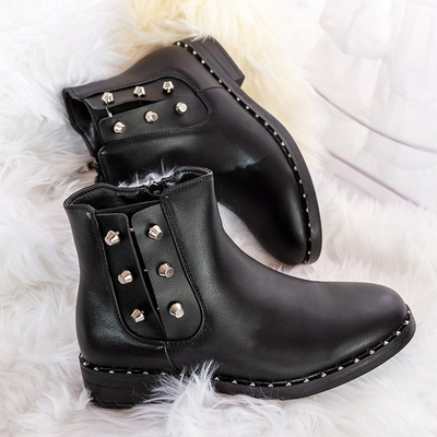 Black boots with metallic accents Waldi - Footwear