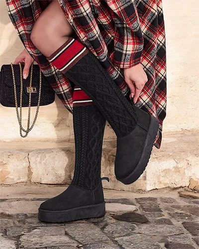 Royalfashion Sieviešu sniegbota stila zābaki ar zeķu līdzīgu kātu Kokumi