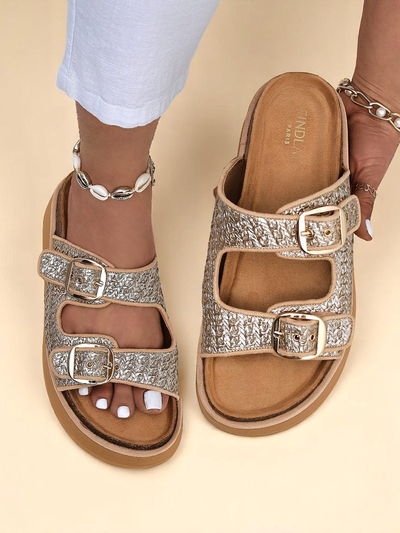 Royalfashion Women's Nora Woven Platform Flip-Flops