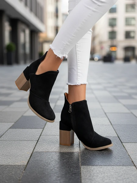 Black women's stiletto boots with cutouts Cintura - Footwear