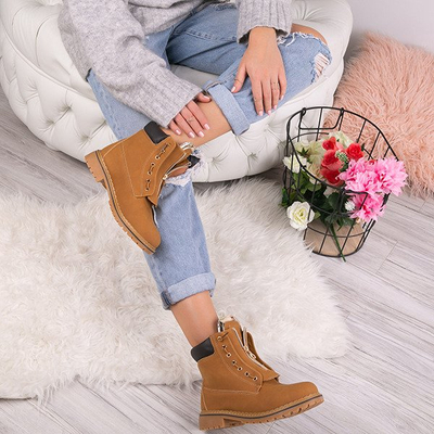 Коричневые утепленные походные ботинки Martina - Обувь