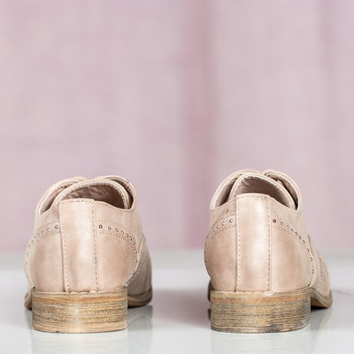 Pink shoes with flat heels and Nose rivets - Shoes 1