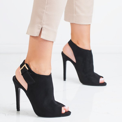 Black stiletto boots with cutouts Sava - Footwear