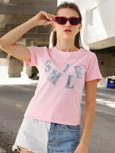 Royalfashion Cotton women's blouse with the inscription