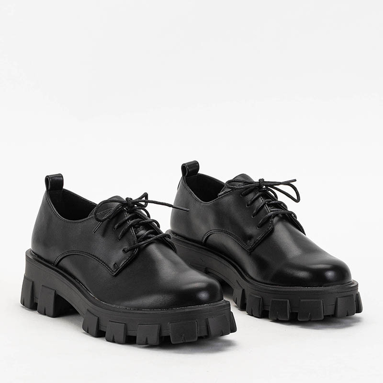 Black lace-up women's half shoes Pasimoa - Footwear