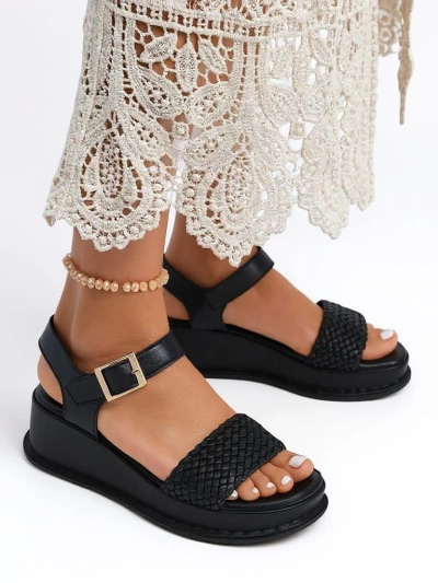 Royal Fashion Women's braided wedge sandals, Fiolle style