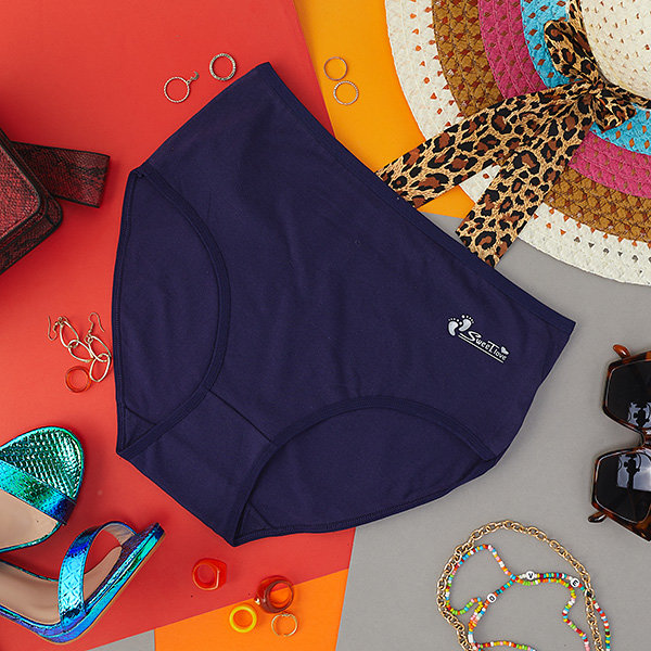 Navy blue women's briefs, briefs PLUS SIZE- Underwear