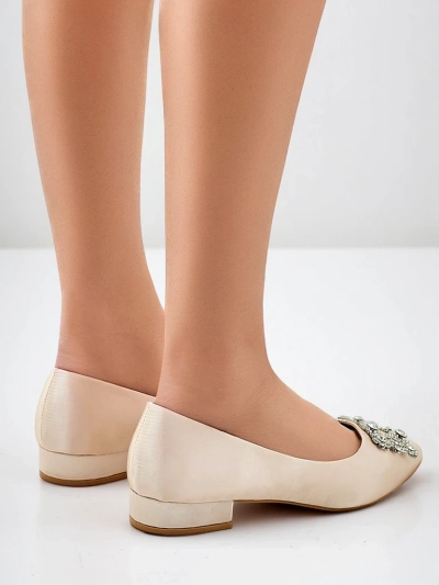 Royalfashion Women's ballet flats a'la satin with a decorative buckle Legant