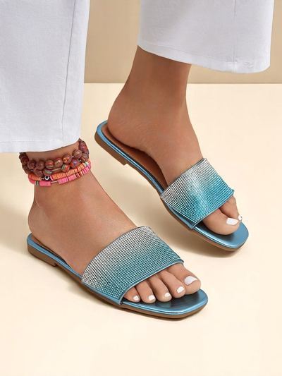 Royalfashion Women's Slippers with Zircons ShinyGlow