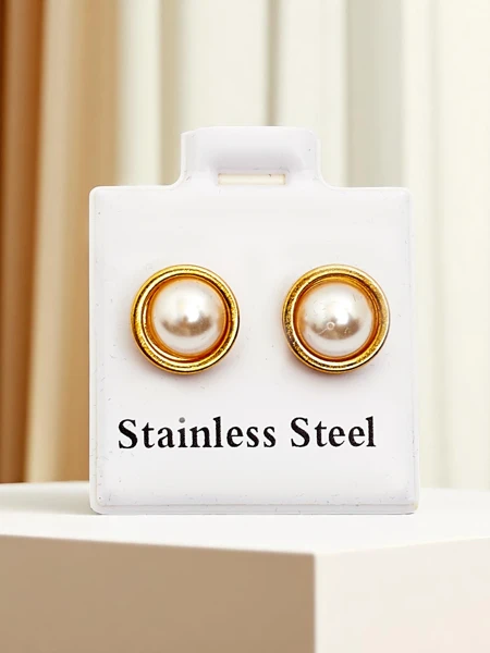 Royalfashion Women's hoop earrings with pearls