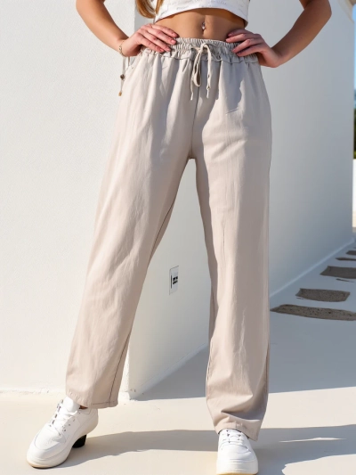 Royalfashion Sieviešu kokvilnas taisnas bikses