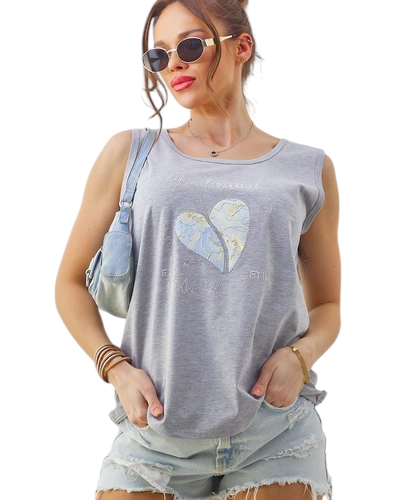 Royalfashion Cotton women's tank top with a heart