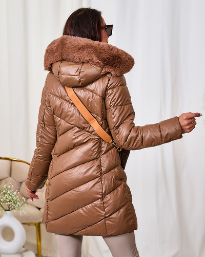 Royalfashion Gaiši brūna sieviešu jaka