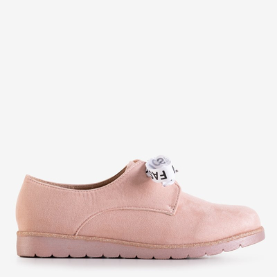 Розовые женские туфли на декоративной шнуровке Ninetta