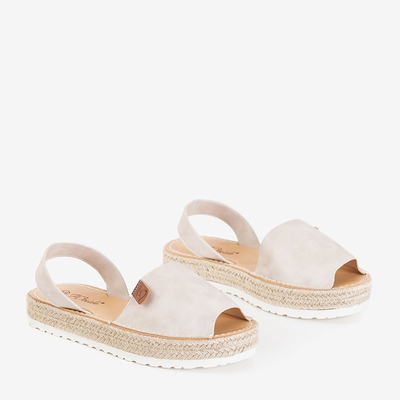 Women's beige sandals on the Zarela platform - Footwear