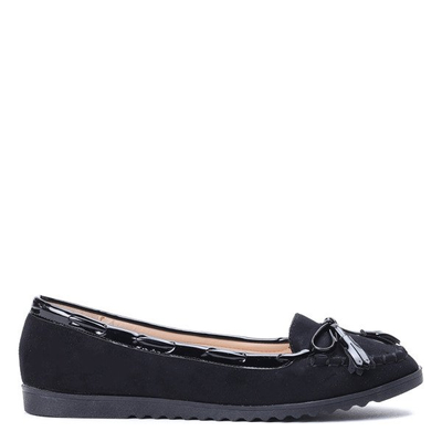 Black loafers with Ariadna bow - Footwear