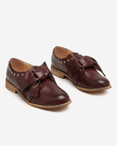 Maroon women's shoes with Entera bow - Footwear