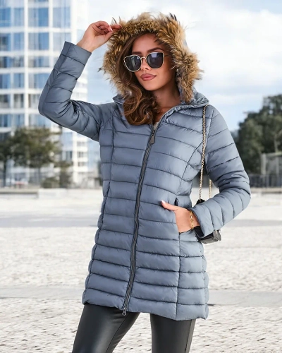 Женский стеганый зимний пуховик Royalfashion