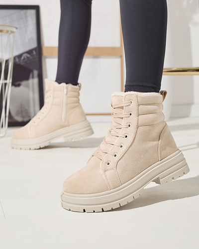 Women's insulated trapper boots in beige Tivica - Footwear