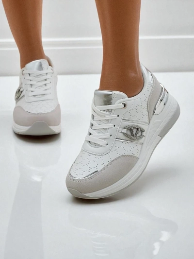Women's Melania Bianca wedge sneakers 6 cm eco-leather