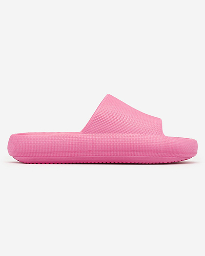 Royalfashion Fuchsia women's rubber flip-flops with embossing Okeris