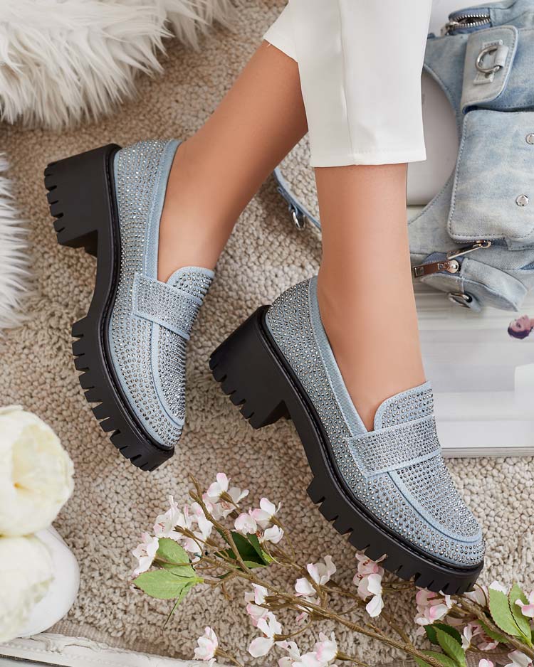 Royalfashion Sieviešu mokasīni ar cirkoniem Epolls