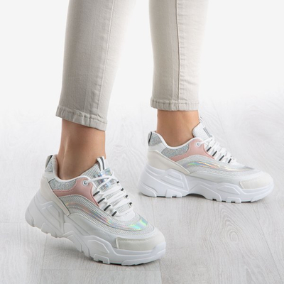White women's sports shoes on the Seyoella platform - Footwear 1