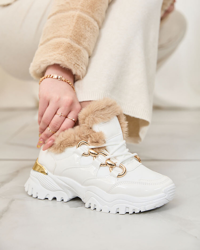 Royalfashion White Carucca insulated women's sneakers