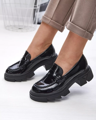 Lakēti melni mokasīni sievietēm Tygriss- Footwear