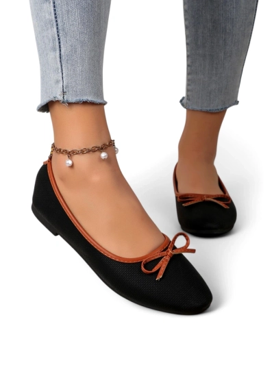 Royalfashion sieviešu baleta kurpes ar mirdzumu un loku Aramie