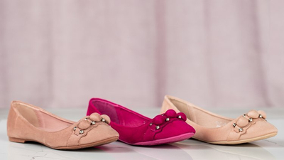 Dark pink ballerinas with Aya decorations - Footwear 1