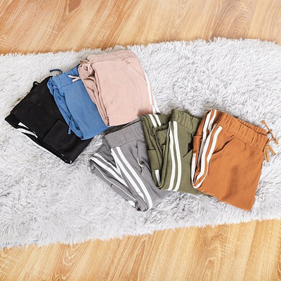 Ladies' brown tracksuits with stripes - Clothing